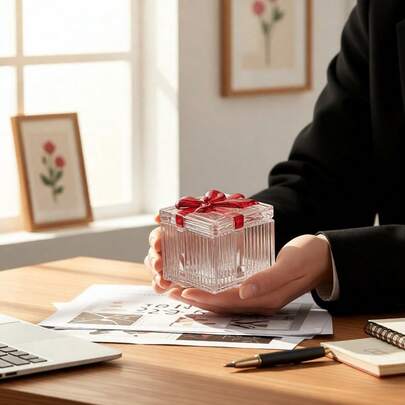 1pc - Glass Jewelry Box With Lid, Ring Box, Earring Organizer. This Clear Glass Jewelry Box With A Lid Is An Elegant Choice For Storing Rings, Necklaces, Bracelets, Earrings, And Pendants. As A Luxurious Jewelry Organizer