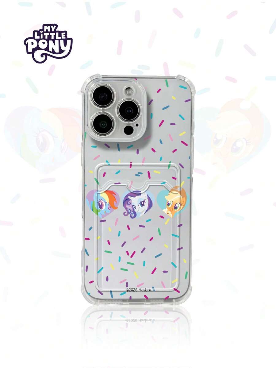 MY LITTLE PONY Official Authorized Card Holder Phone Case Compatible With Apple 17, 17 Air, 17 Pro, 17 Pro Max, Scratch-Resistant, Anti-Slip, Anti-Drop, Compatible With Apple 11 Series, 12 Series, 13 Series, 14 Series, 15 Series, 15 Pro Max, 16 Pro, 16 Pro Max, X, XR, XS Max - Clear - View 1