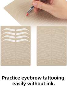 5 Packs Microblading Practice Skin, Ink-Free Silicone Tattoo Skin For Eyebrow Microblading/Tattoo/Makeup Practice, Beginner Eyebrow Microblading Practice Tool, Microblading Supplies, Soft Silicone Permanent Makeup Learning Skin - Apricot - View 3