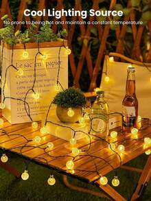Solar Garden Lights Outdoor Solar String Lights Waterproof 5m-20 Leds/7m-50 Leds/12m-100 Leds Solar Bubble Ball Light String 8 Modes Crystal Ball Lights Solar Fairy Lights For Garden,Lawn,Camping,Wedding,Party Decor(Warm White,Multicolor,White) - Crystal Ball String Lights - View 8
