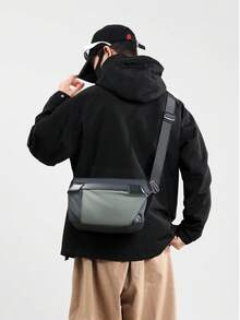 New Small Messenger Bag For Students, Snack Bag, Work Tote, Lunch Bag, Unisex Shoulder Bag, Backpack For College, Multifunctional Dorm Bag, Father's Day Gift, Men's Shoulder Bag, Messenger Bag, Satchel, School Supplies, Autumn Courier Bag, Vintage Coin Purse, Winter Men's Gift Phone Bag - Multicolor - View 4