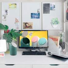 VICASKY Press-Top Desktop Waste Bin With Lid Green Mini Garbage Can For Office Kitchen Table Small Trash Container Storage Bucket - Green - View 6