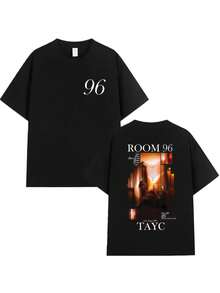 Rapper Tayc ROOM 96 Album Tour 2025 Merch T Shirt Men Women Vintage Fashion Clothing T-Shirt Hip Hop Short Sleeve Cotton Tshirt - Black - View 1