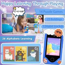 幼儿智能玩具手机，配备双自拍摄像头、2.8英寸高清触摸屏和益智游戏——适合3-12岁男孩女孩的圣诞节和生日最佳礼物 - 彩色 - 查看 11