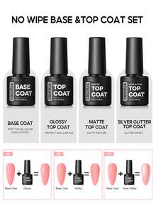 coscelia 37pcs Gel Nail Polish Set - Pink, Yellow, Blue Soak Off Gel Nail Polish, Base Coat, Matte Top Coat, Glitter Top Coat, UV/LED Nail Lamp, Manicure Tools, DIY Nail Salon, Gift For Women - Multicolor - View 4