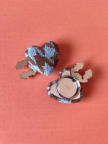 1pc/2pcs Elegant Heart-Shaped Geometric Pattern Button Set, Shirt Button Set, Clip-On Button Set, Fashionable Crystal Cufflink Set, Suitable For Tuxedo And Wedding Dress Decoration - Multicolor - View 2
