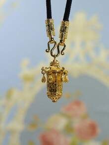 1pc Chinese Palace Style Pendant Necklace, Suitable For Everyday And Formal Occasions, Gift For History Enthusiasts, Cultural Souvenir, Elegant Design, Accessory, Iconic Item, Fashionista Choice - Chinese Palace Necklace - View 4