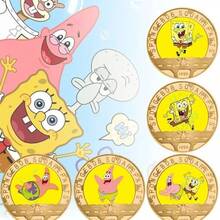 SpongeBob SquarePants 1枚海绵宝宝纪念币，小巧礼品收藏币动漫卡通周边摆件金属工艺品 - 彩色 - 查看 6