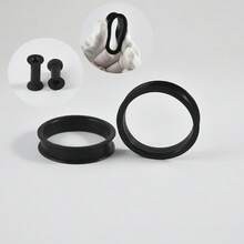 黑色硅胶柔性耳塞隧道大号双喇叭口空心耳扩耳器耳垂扩张器穿孔