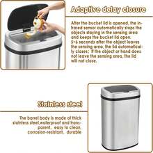 Display4top Stainless Steel Automatic Touchless Kitchen Bathroom Sensor Bin,Trash Can,Touch Bin (58LRound) - 10L - View 9