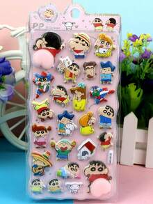 Crayon Shin-Chan Cute Cartoon Thick Soft Squishy Stress Relief Stickers, Children's 3D Foam Cartoon Stickers, Bubble Stickers - Children's Gift - Multicolor - View 1