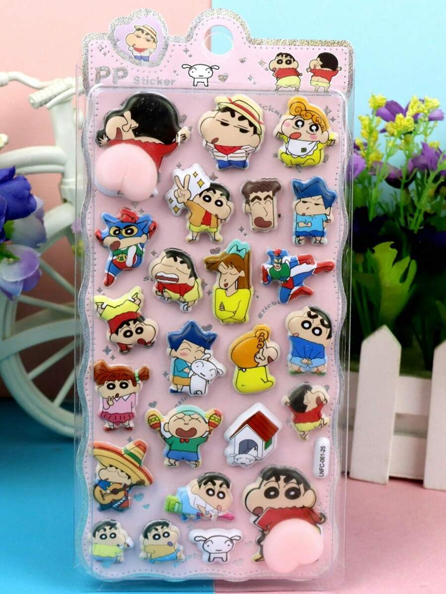 Crayon Shin-Chan Cute Cartoon Thick Soft Squishy Stress Relief Stickers, Children's 3D Foam Cartoon Stickers, Bubble Stickers - Children's Gift - Multicolor - View 1