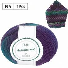 Luxury Worsted Rainbow Soft Icelandic Yarn, Wool Gradient Multi Color Yarn For Knitting/Crochet Total Length 180m (196yds, 50g) - N4-1PCS - Xem 11