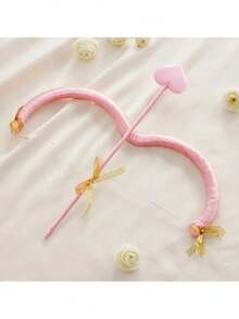 1 Set Cupid Bow And Arrow Set, Red And Pink Valentine's Day Party Decorations, Valentine's Day Special Event Costume Accessories, With Heart Pattern, Romantic Atmosphere Party Decorations, Suitable For Wedding, Valentine's Day Decoration, Valentine's Day Party - Multicolor - View 9
