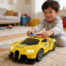 Coche de carreras infantil con control remoto, coche de policía, coche deportivo eléctrico recargable para niños.,Coche de control remoto, juguete para niños, coche de carreras en miniatura (estilo y colores surtidos, batería  incluida) - Amarillo - Ver 10