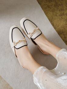 Women's Slip-On Mule Slippers, Fashionable Outdoor Sandals - Apricot - View 5