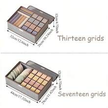 1个可折叠带盖衣物收纳盒，多功能内衣整理盒，衣柜收纳盒，可折叠设计节省空间，防尘防潮，可水洗材质，适用于衣柜、卧室、宿舍、房间装饰、家居收纳，情人节礼物，复活节礼物 - 彩色 - 查看 9