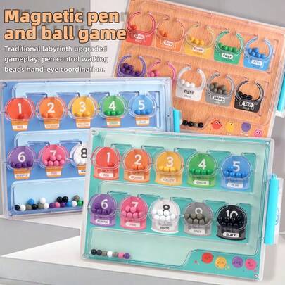 Digital Color Classification Maze Puzzle Toy For Toddlers Bead-Moving Logical Thinking Game For Concentration Training