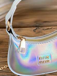 1pc Girls Solid Color PU Zipper Closure Fashion Handbag With Chain Strap, Suitable For Daily Use All Seasons - A - View 8