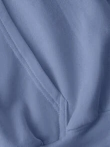 男士拉链连帽卫衣，浅灰蓝色，棉混纺，宽松版型，休闲日常穿着，户外休闲，假日百搭套头衫 - 淺藍色 - 查看 6