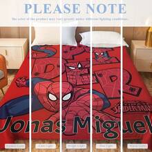 Marvel Customized Name Blanket With Unique Spiderman Design, Versatile For Bed, Sofa, Car, Office, Camping & Travel, Soft, Comfortable, Lightweight, Warm For All Seasons, Easy Care