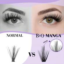 B&Qaugen Manga Lash Clusters DIY Individual Lashes 40D-D-17 300 PCS False Eyelash Cluster Manga Cluster 30D 40D 50D D Curl Eyelash Extensions At Home (40D-D-17),38504945 - Fin Within - 查看 5