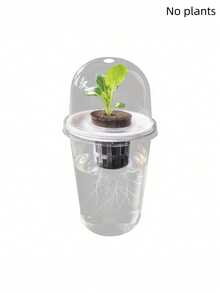 5个/套水培种植盆 - 透明圆柱形水培种植套装，高透明度封闭式水培杯，透明设计便于观察根系生长，带通风孔设计 - 彩色 - 查看 9