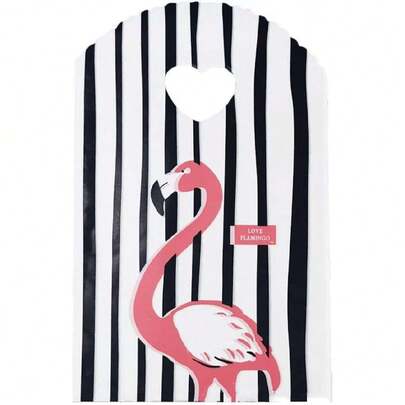 Joyhey 100 bolsas de plástico pequeñas de 5 x 8 pulgadas, bolsas de compras, bolsas de  al por menor, bolsas de regalo con asas troqueladas, flamenco 2 (más patrones disponibles),38730866