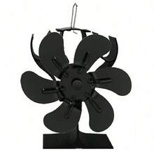 6叶铝制热力驱动炉灶风扇，表面抛光，多组件设计，适用于木柴炉、燃气炉、颗粒炉和丙烷炉，无需电力即可循环空气。