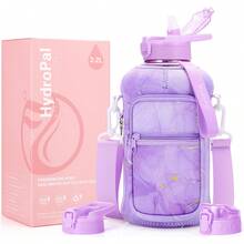 UKEIN Half Gallon Water Bottle With Storage Sleeve, 74oz Large Water Bottle With 2 Lids(Straw Lid And Chug Lid), Big Sports Water Jug For Gym With Strap, Drink Container With Handle - 紫色 - 查看 8