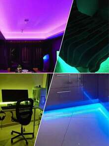 24键遥控器，5V USB RGB LED灯带，适用于电视背光、办公室、桌面底部、电脑显示器、客厅、卧室（建议长度：1米至5米，用于电视和电脑背景照明）。最佳生日礼物，可通过遥控器控制，非常适合用于电视、花园、家居、卧室、客厅、万圣节、圣诞节、婚礼和派对装饰，是生日和圣诞节的完美礼物。 - 彩色光 - 查看 7
