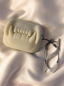 New Asymmetric-Shaped Tiger-Tooth Silicone Earphone Case, Innovative And Creative, Shockproof And Compatible With Apple Earphone Case 1/2/3/4/Pro/Pro2(Nd)/Pro(3rd)