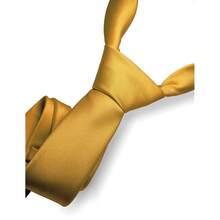 RBOCOTT Solid Color Tie Formal Necktie For Men,Gold - Gold - View 3