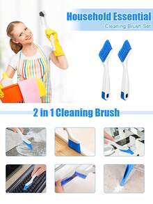 窗户清洁缝隙清洁器、窗台清扫器、窗户缝隙清洗器、缝隙刷、家政清洁工具 - 白藍 - 查看 7