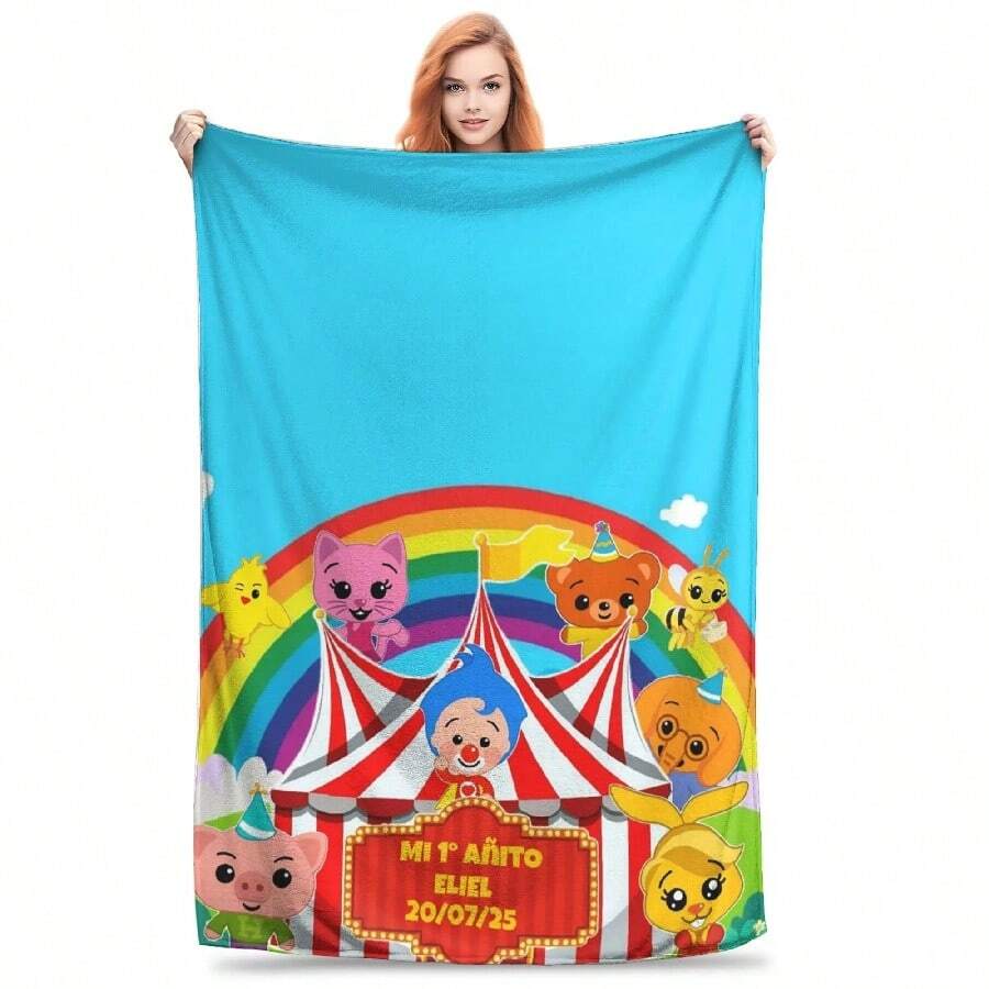 Clown Plims Blanket Lightweight Flannel Sofa Throw Blanket For Couch Bedding Outdoor Throws Bedspread Quilt.Jpg - 白色 - 查看 1