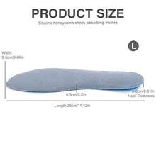 1Pair Blue Silicone Gel Reusable Honeycomb Full Length Non Slip Comfort Sports Insole Air Cushion Damping Shoe Pad Cushion Shoe Inserts For Men Women (Large) - màu xanh da trời - Xem 3