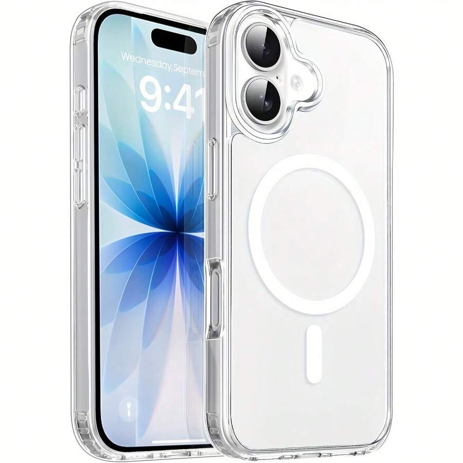 Transparent Magnetic Phone Case, Classic Design - Compatible With Wireless Charging - Shock-Proof & Anti-Yellowing - Compatible With IPhone 17, 16, 15, 14, 13, 12, 11 Pro And Pro Max, Scratch-Resistant, Durable, Slim & Lightweight - Transparent - View 1