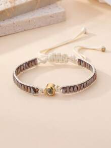 1PC Customized Photo Projection Bracelet, Circular Projection Photo Bracelet,Handmade Beaded Bracelet ,Stainless Steel Color Couple Bracelet, Adjustable Projection Couple Bracelet, Couple, Family, Photo Memories, Color Projection Bracelet - Multicolor - View 7