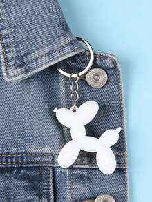 1pc Cute Balloon Dog Keychain, Suitable As Gift For Friends - White - View 5