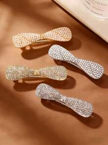 1pc Luxury Rhinestone Butterfly Hairclip, High-End Alloy Spring Clip Elegant Hair Accessory - Multicolor - View 3