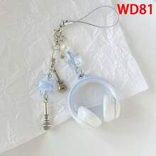 1pc New Stylish Keychain, Minimalist Style Music Headphone Keychain Pendant, Phone Case, Camera, Keychain Pendant - Multicolor - View 13