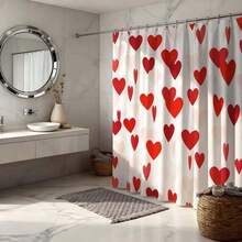 1pc Cheerful Heart Pattern Decorative Background Cloth, Red And Pink Heart Design, Home Wall Decor, Essential Item For Love Theme Enthusiasts, Vibrant Modern Art Style Decorative Background Cloth, Home Decor, Durable Material - Multicolor - View 7