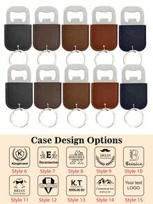1/2/3/5/10/20pcs Personalized Leather Keychain, 2-In-1 Bottle Opener Keychain With Name, Multi-Functional Car Key Chain And Bag Charm - Multicolor - View 41