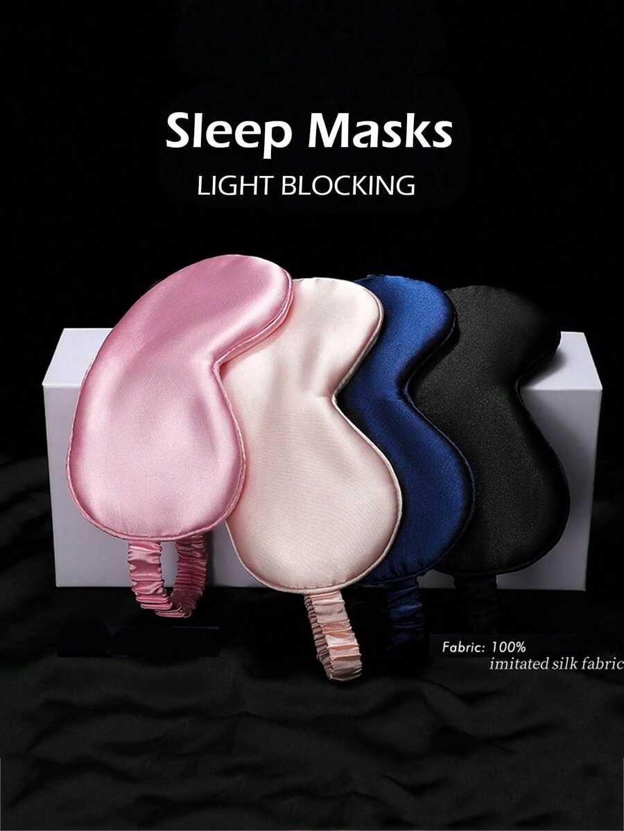 Single-Pack/Side-Sleeping Eye Mask, Unisex, 3D Curved Cup-Shaped Eye Mask For Sleep, Light Blocking, Soft And Breathable With Adjustable Elastic Band. Ideal For Naps, School/Back-To-School/Travel/Travel Essential/Home Essential Eye Mask. - Pink - View 1