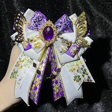 1pc Cute Decorative Bow Brooch, Handmade Pearl Chain DIY Finished Product, Otaku Idol Fan Cheering Stick, Cosplay Outfit Accessory, Lolita Bag Decoration - Multicolor - View 30