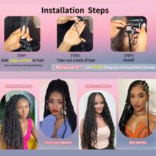 100g 2 Bundles/Pack Curly Boho Hair For Braiding Knotless 12A Deep Wave Bulk Wet And Wavy Braiding Hair Curly Virgin No Weft Extensions Natural Black Color Human Hair For Boho Braids Human Unprocessed Curly Bulk Bohemian Hair Extensions Natural Color No Weft - Natural Black - 查看 4