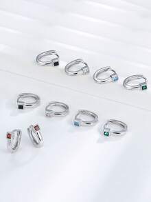 1 chiếc khuyên mũi tròn bằng bạc Sterling S925 đính đá Zirconia, sang trọng và lấp lánh, đính đá Zirconia, đa năng, thích hợp đeo hàng ngày, món quà tuyệt vời nhất dành cho bạn gái, mẹ, chị gái. - phụ kiện bông tai đơn - Xem 7