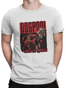 Vintage Dogpool Trouble Logo T-Shirt O Neck T Shirt  Deadpool And Wolverine Short Sleeve Tee Shirt - Style 11 - View 1
