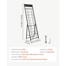 Brochure Display Rack, 20 Pockets Magazine Literature Display Stand, Portable Floor Standing Magazine Rack, Metal Newspaper Catalog Holders For Shop, Exhibitions, Office, Trade Show, Black - Loại tiêu chuẩn 20 khe cắm - Xem 7