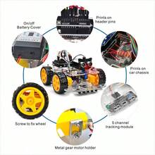 V2.1 Smart IOT Robot Car Kit para Arduino Educacin STEM temprana para principiantes y adolescentes Aprende circuito, sensor, obten experiencia prctica en programacin, montaje de - CocherobotV21conbate - Ver 7